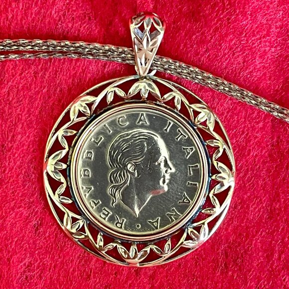 Jewelry - Technibond 200 Lira Coin on 16" Necklase.